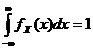 अविभाज्य (-inf..inf, fX (x) * dx) = 1