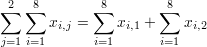 dvojnásobný súčet x