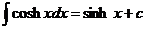 积分（cosh（x）* dx）= sinh（x）+ c