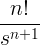 \ frac {n！} {s ^ {n + 1}}