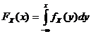 FX（x）=积分（-inf..x，fX（y）* dy）